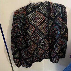 Peruvian Connection Colorful Geometric Cardigan